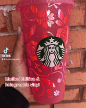 Load and play video in Gallery viewer, Limited Edition Starbucks Glitter Floral Cup
