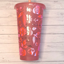 Load image into Gallery viewer, Limited Edition Starbucks Glitter Floral Cup
